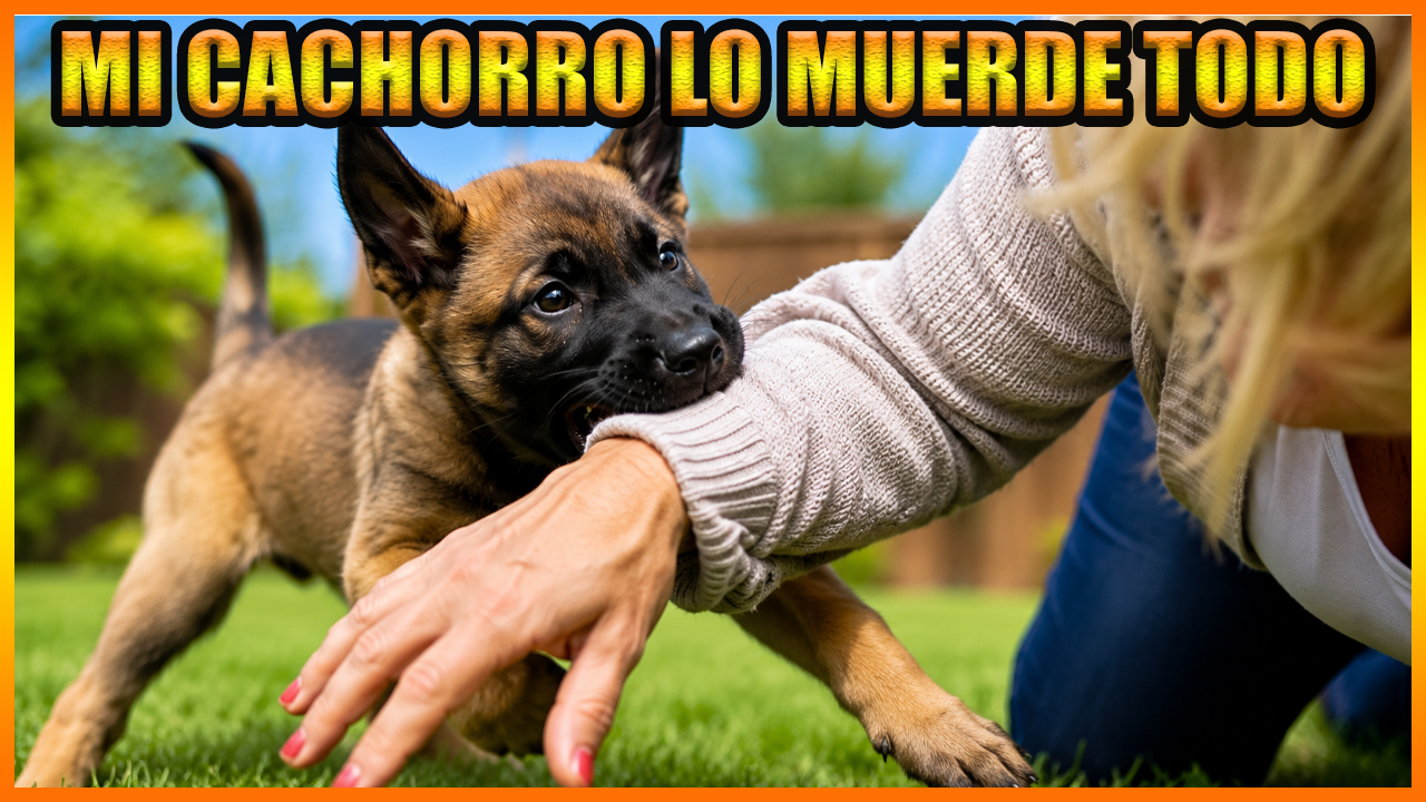 cachorro mordiendo manos